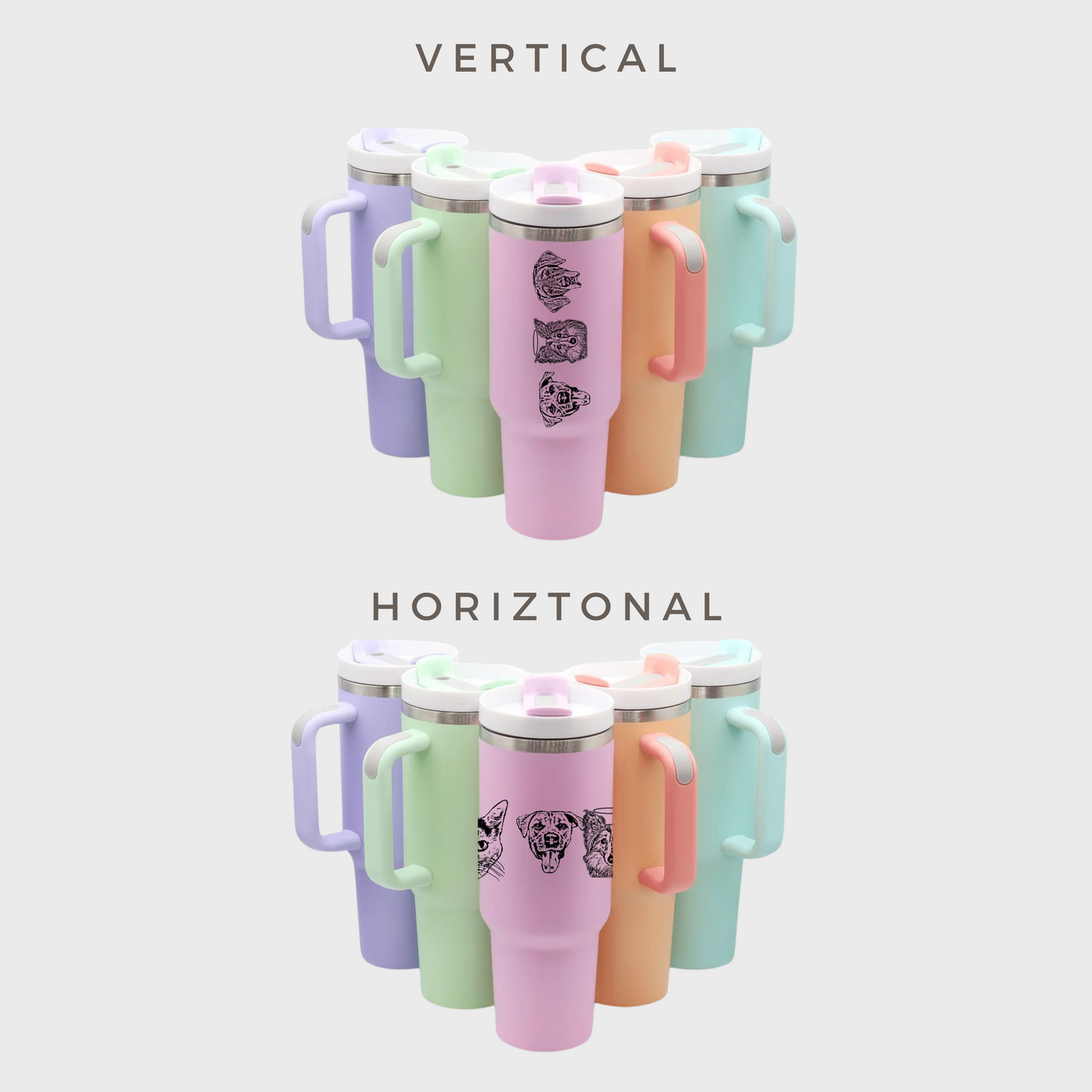 Custom Pet 40oz Matte Tumblers