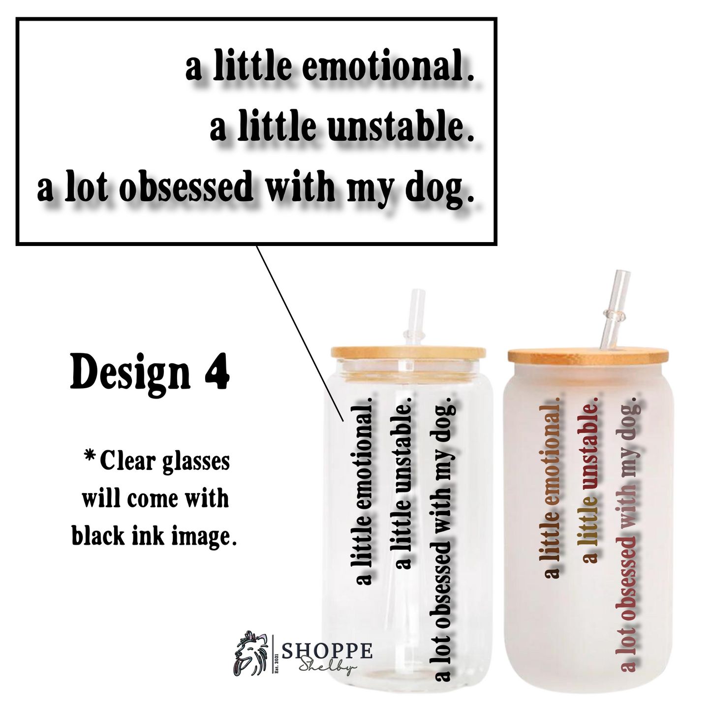 16 oz. Bamboo Lid Glasses
