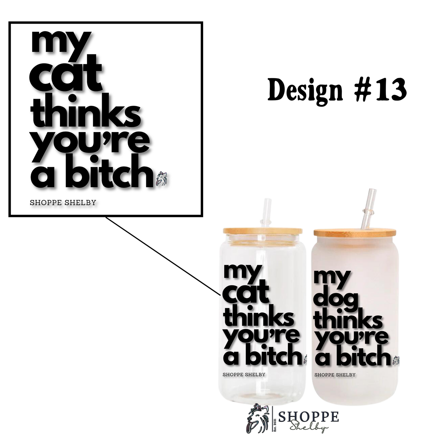 16 oz. Bamboo Lid Glasses