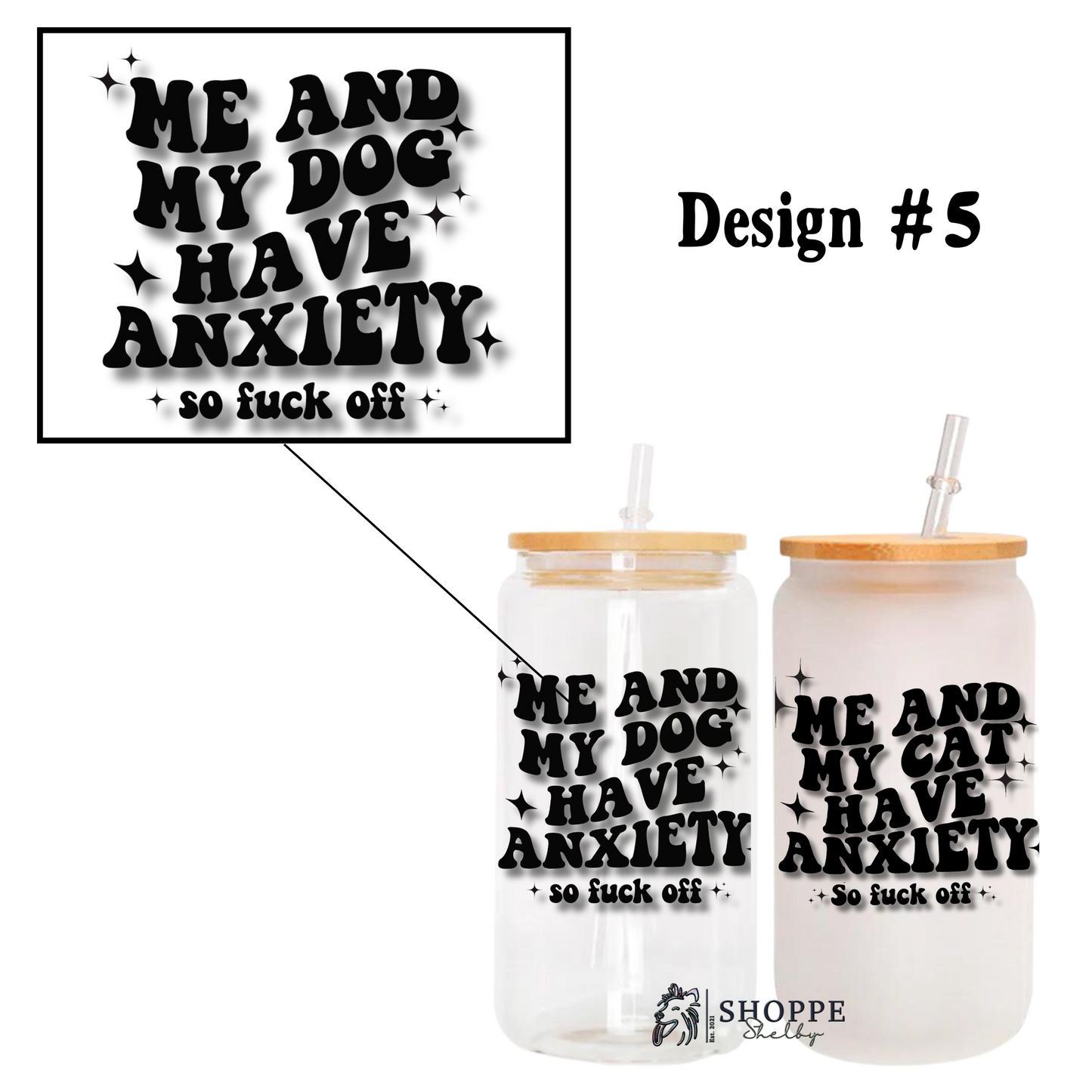 16 oz. Bamboo Lid Glasses