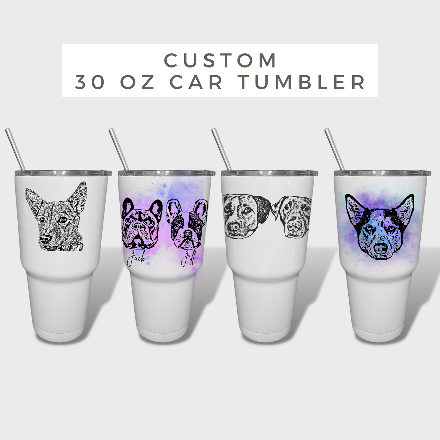Custom Pet 30oz Car Tumbler
