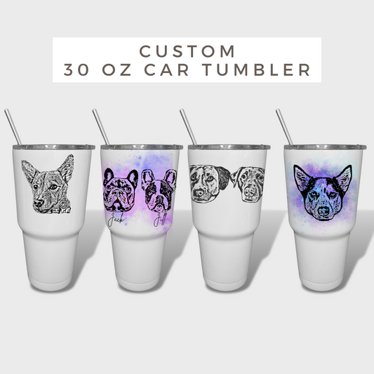 Custom Pet 30oz Car Tumbler