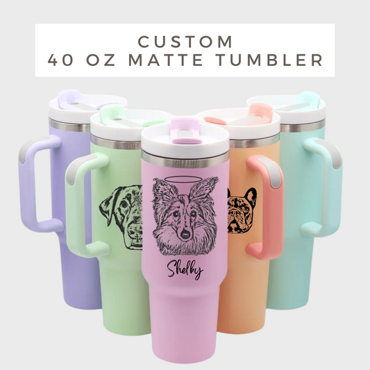 Custom Pet 40oz Matte Tumblers