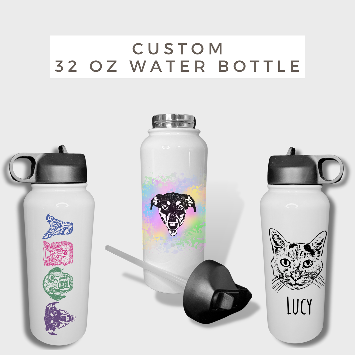 Custom Pet 32oz Hydro Water Bottle